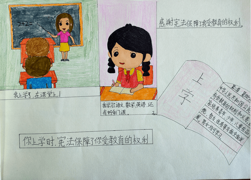 《我和宪法的故事》由临洮县万纪小学五年级(1)班高瑜同学创作的绘本