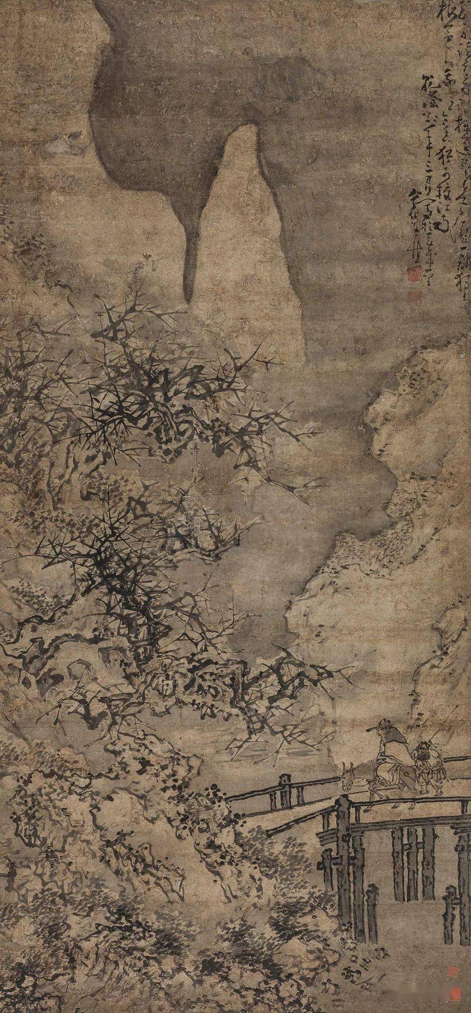 雪后访梅图明 王谔 踏雪寻梅图轴明 朱端 寻梅图明 吴伟 踏雪寻梅图明