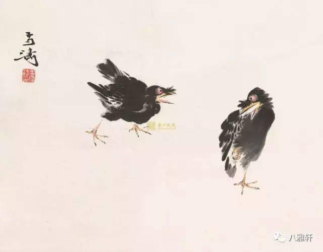 八雅轩丨八雅丹青王雪涛画八哥精彩极啦