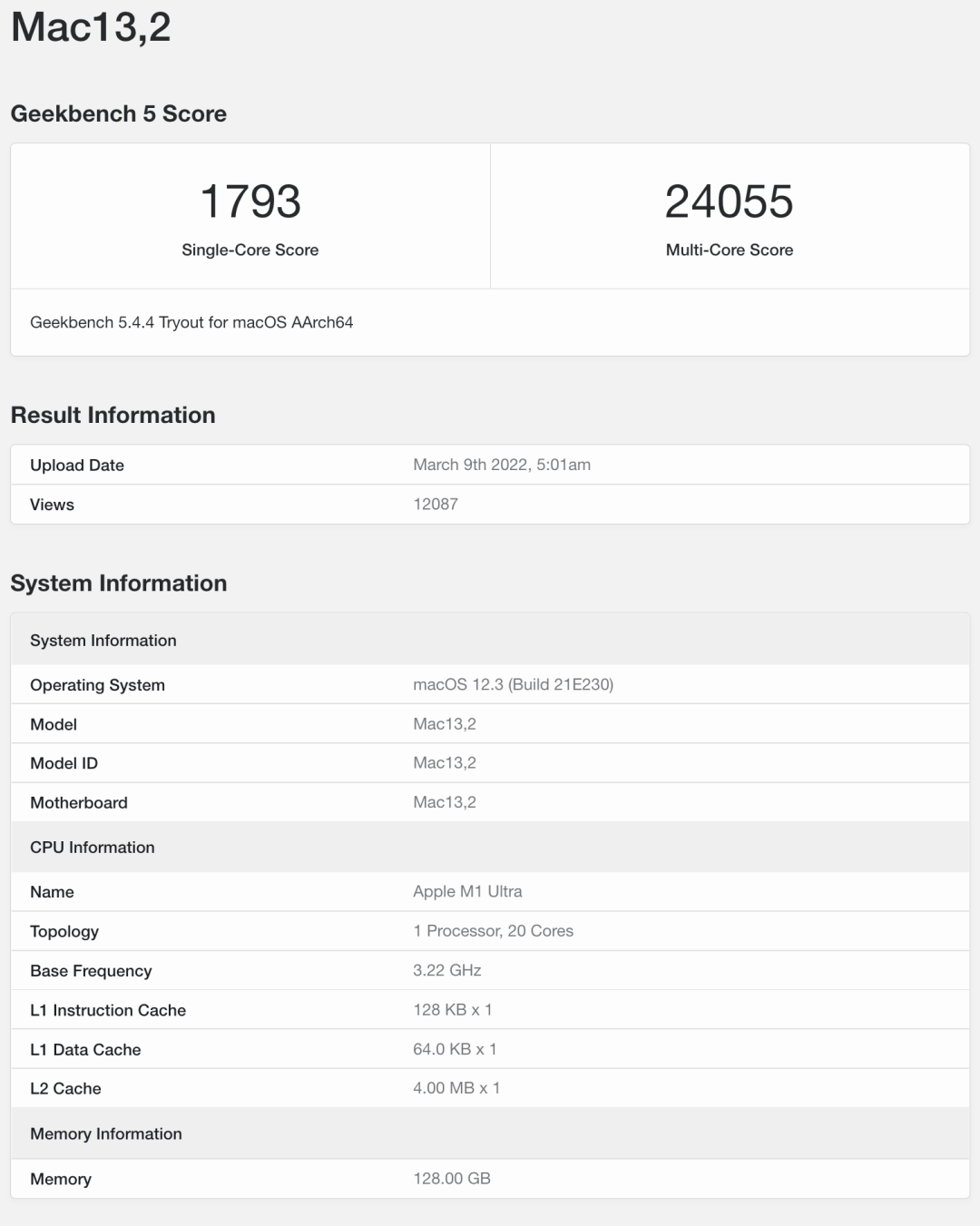 【性能】苹果M1 Ultra芯片发布 跑分翻倍！MacStudio万元起