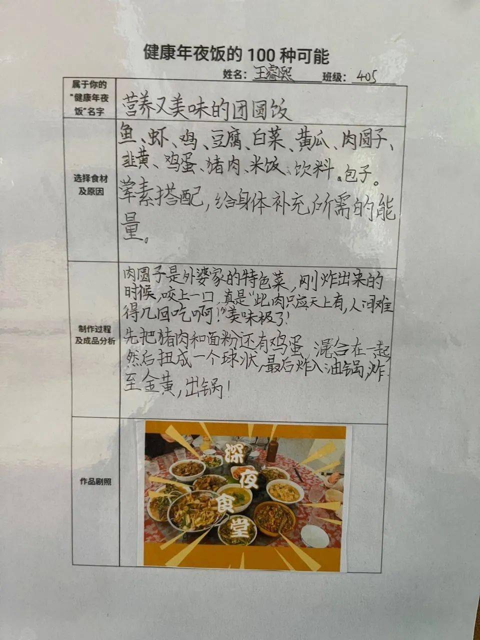 "双减"之下东师南湖校小学部优秀实践作业(科学)_年夜饭_一家人_邱
