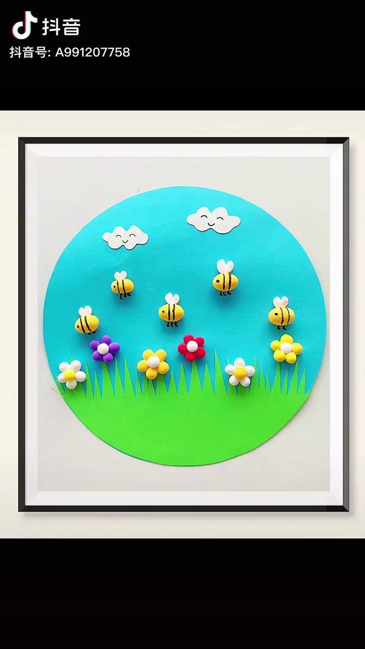 小蜜蜂彩泥制作图片图片