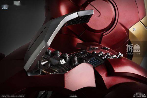 系列|QUEEN STUDIOS 漫威系列 钢铁侠 MARK7 1/1比例收藏胸像