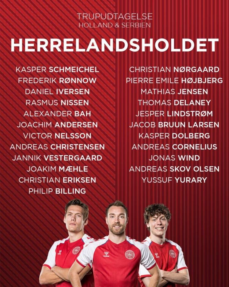 丹麦|爱神回归国家队！丹麦公布最新一期国家队名单，埃里克森在列