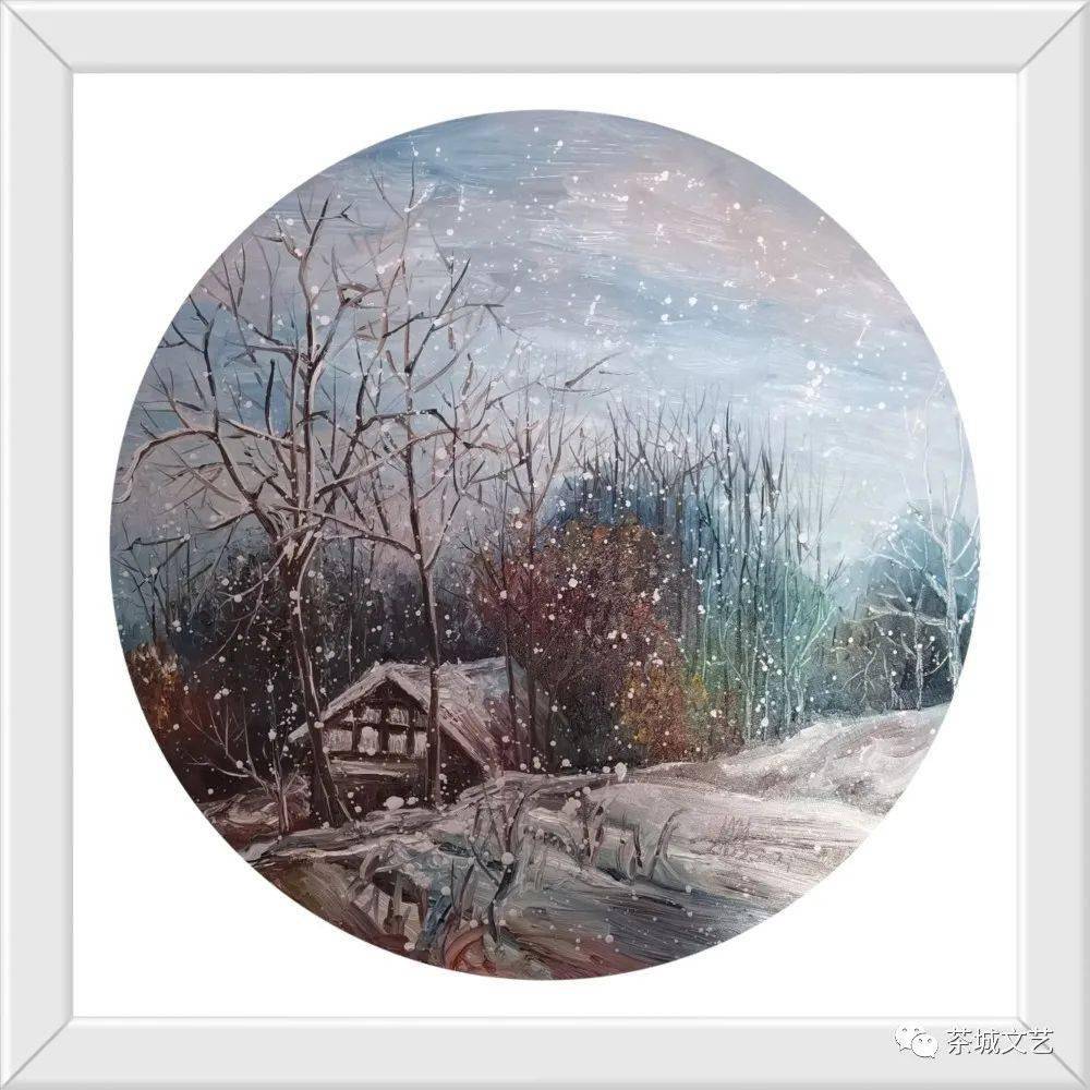 丹青 春雪_油画_羊二坡_文艺