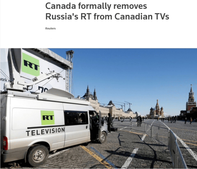 声称“不符合标准”，加拿大正式下架今日俄罗斯电视台节目