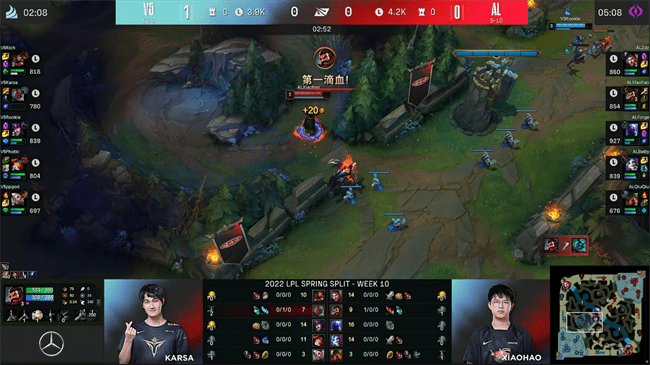 Photic|LOL-LPL：Photic女枪弹幕时间四杀守家，V5 2-0战胜AL收官常规赛