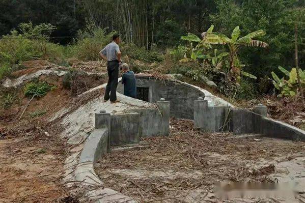 金雞鎮勝安村耕地保護區內存在違規佔用耕地建墳,墳墓全部用水泥固化