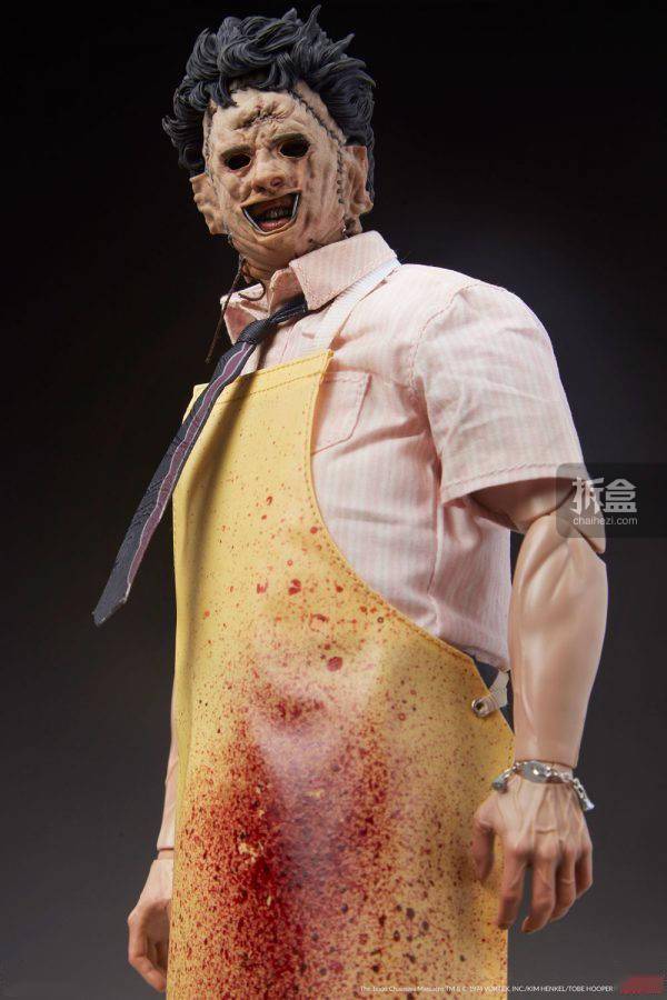 血迹SIDESHOW 1974德州电锯杀人狂 LEATHERFACE皮脸 1/6人偶