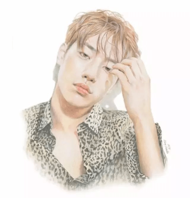 hallakang超细腻的彩铅作品彩铅人物头像临摹