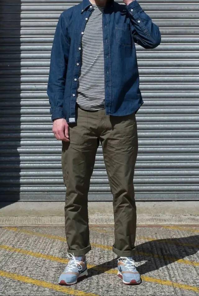 男士彩色运动鞋的搭配除了常规的牛仔裤用来搭配休闲裤休闲西装裤都是