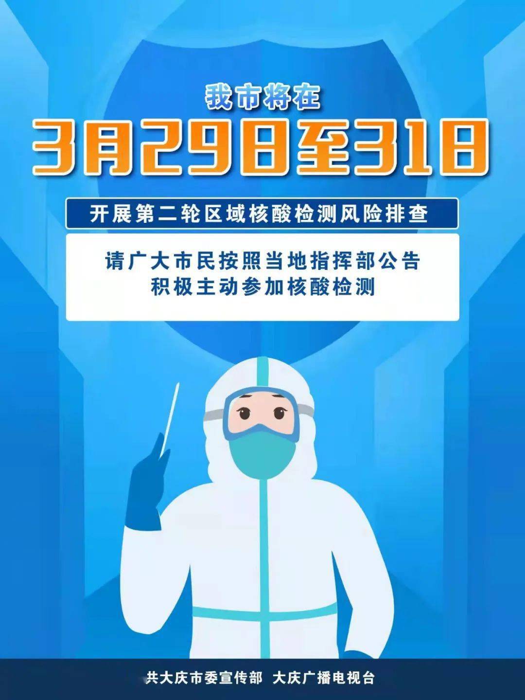 29日到31日,大慶新一輪區域核酸檢測篩查_採樣_居民_人員