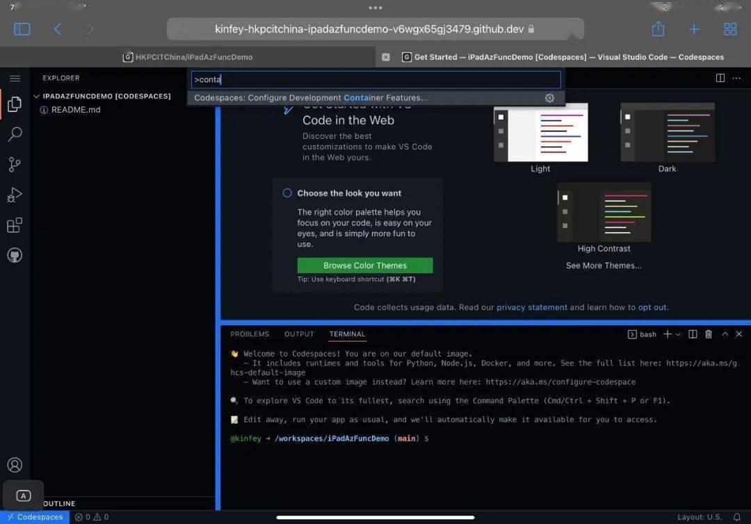 Demo丨GitHub Codespaces，云上开发完整项目