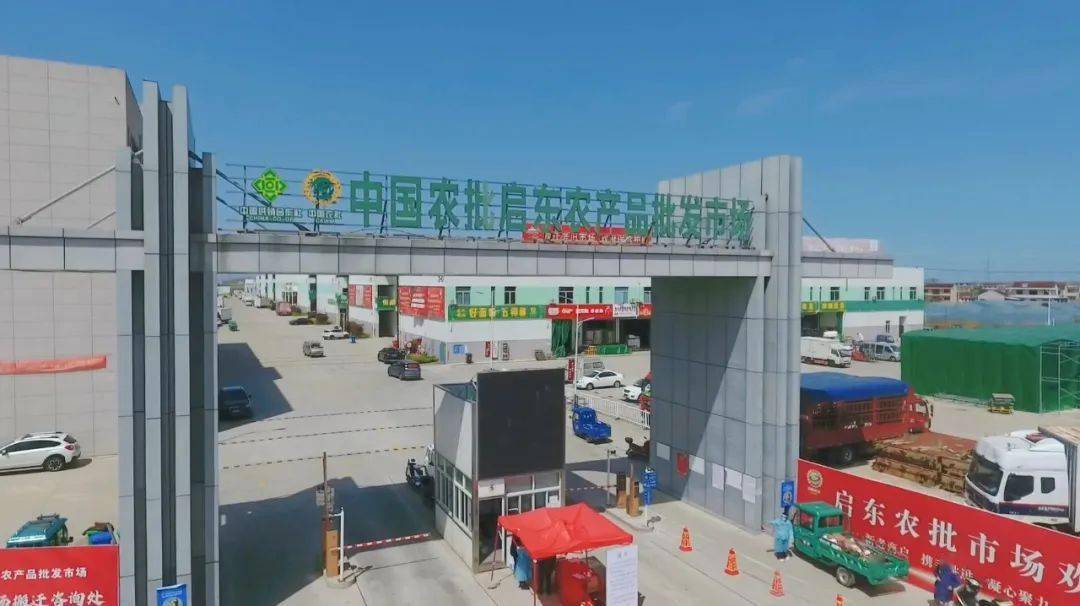 来到位于南阳镇的中国农批·启东农产品批发市场,一辆辆前来批发采购