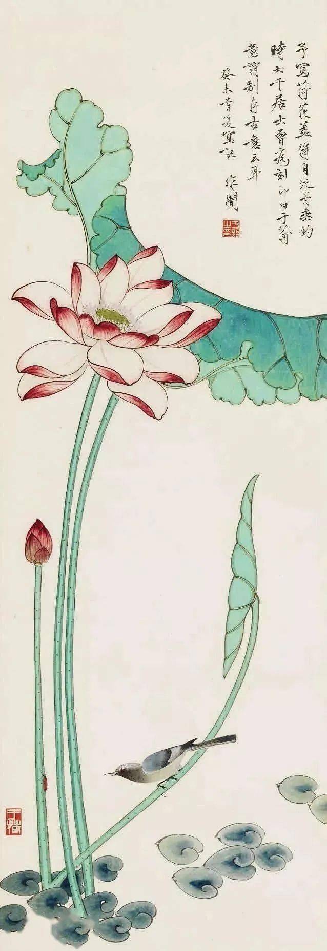 20位名家笔下最工笔画荷花50图一次看够