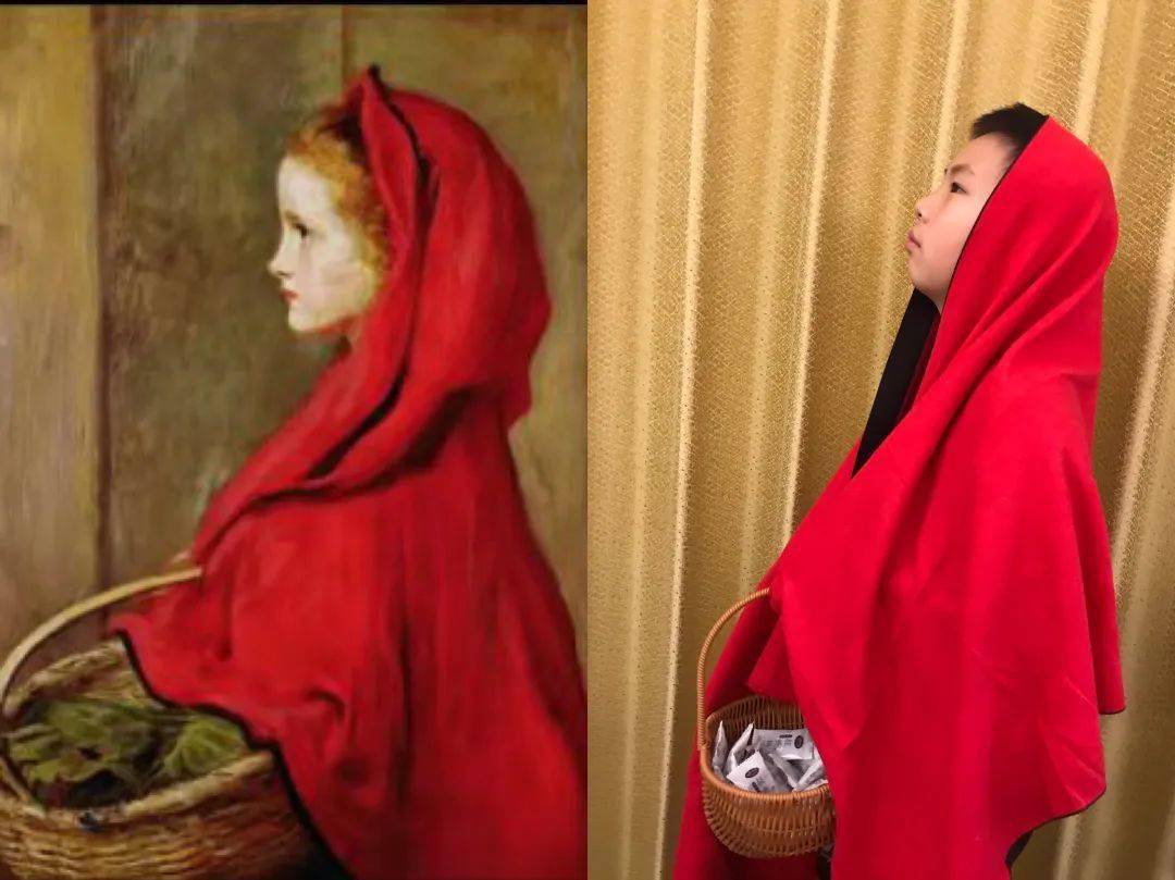 戴红围巾的女孩名画图片