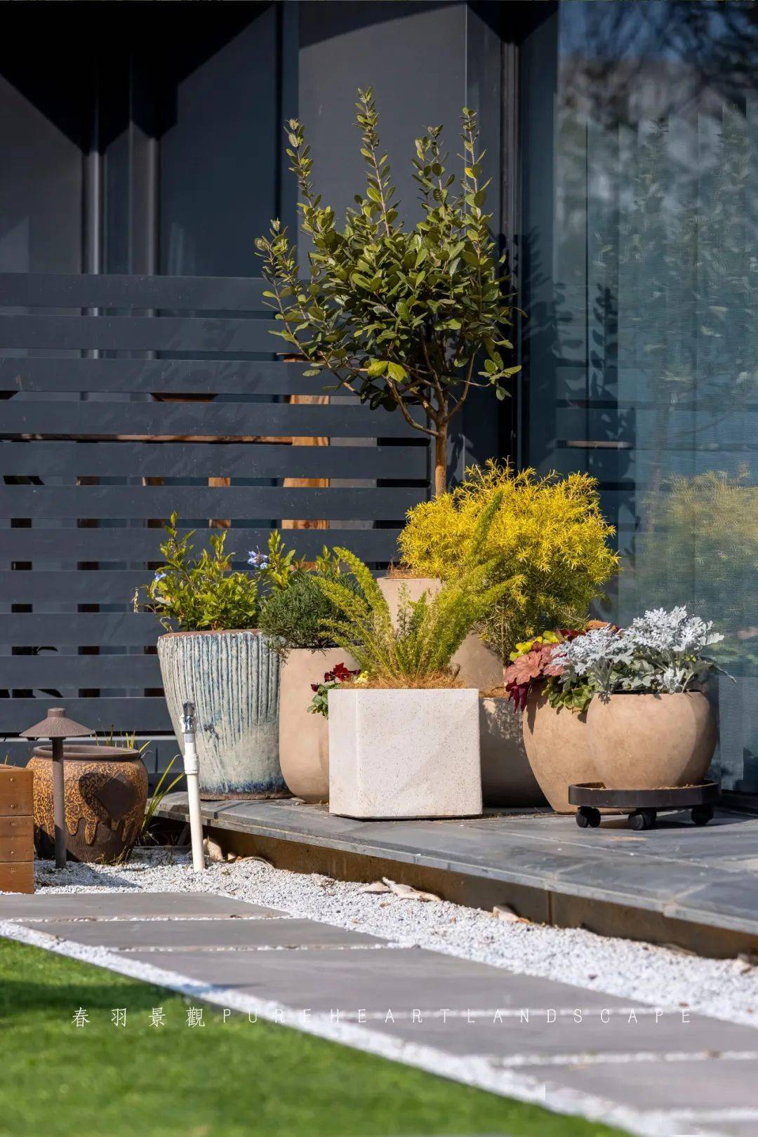 别墅花园设计与自然为伴同花草生长