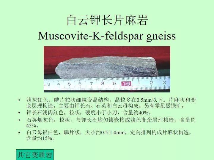 变质岩手标本图片及描述非常全面