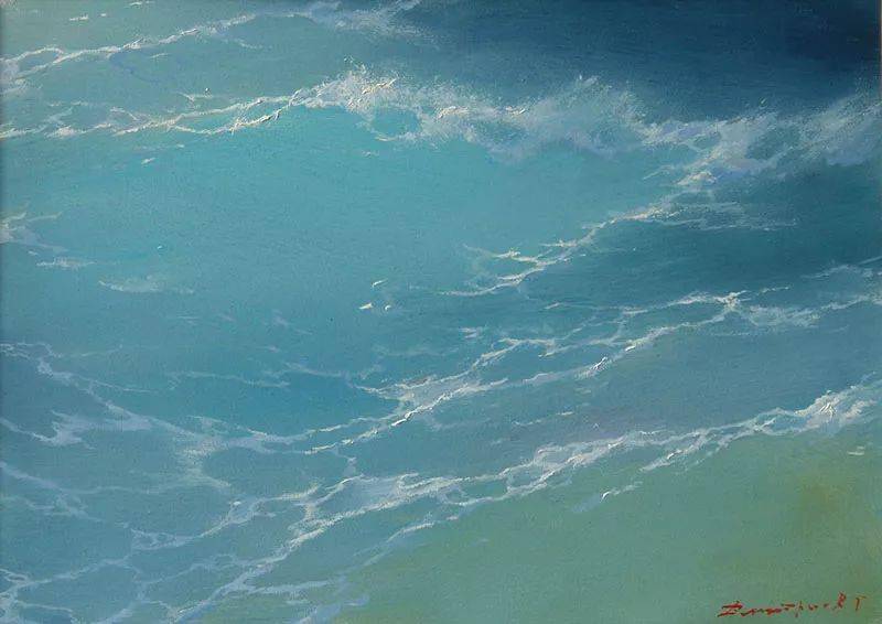 看看油画中的大海逼真又美丽有着无穷的吸引力