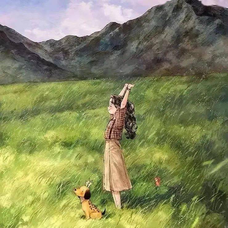 画家将自己的感情赋予在女孩身上,恬静又充满希望.