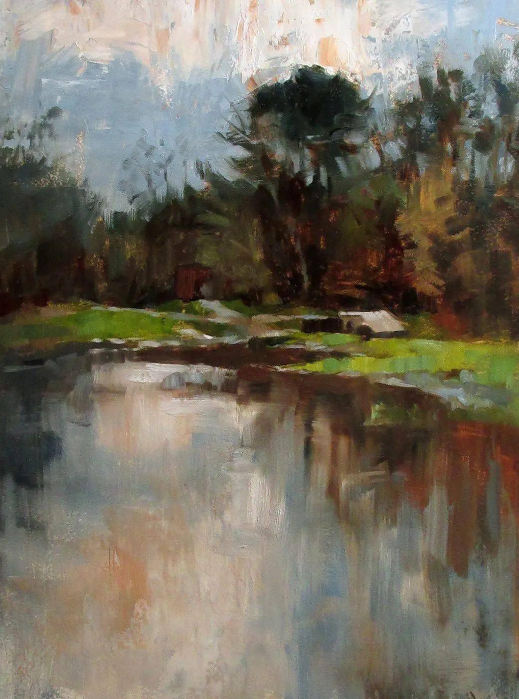 宁静而唯美英国画家亚历克斯凯利的大笔触风景油画每一幅都能吸引到你