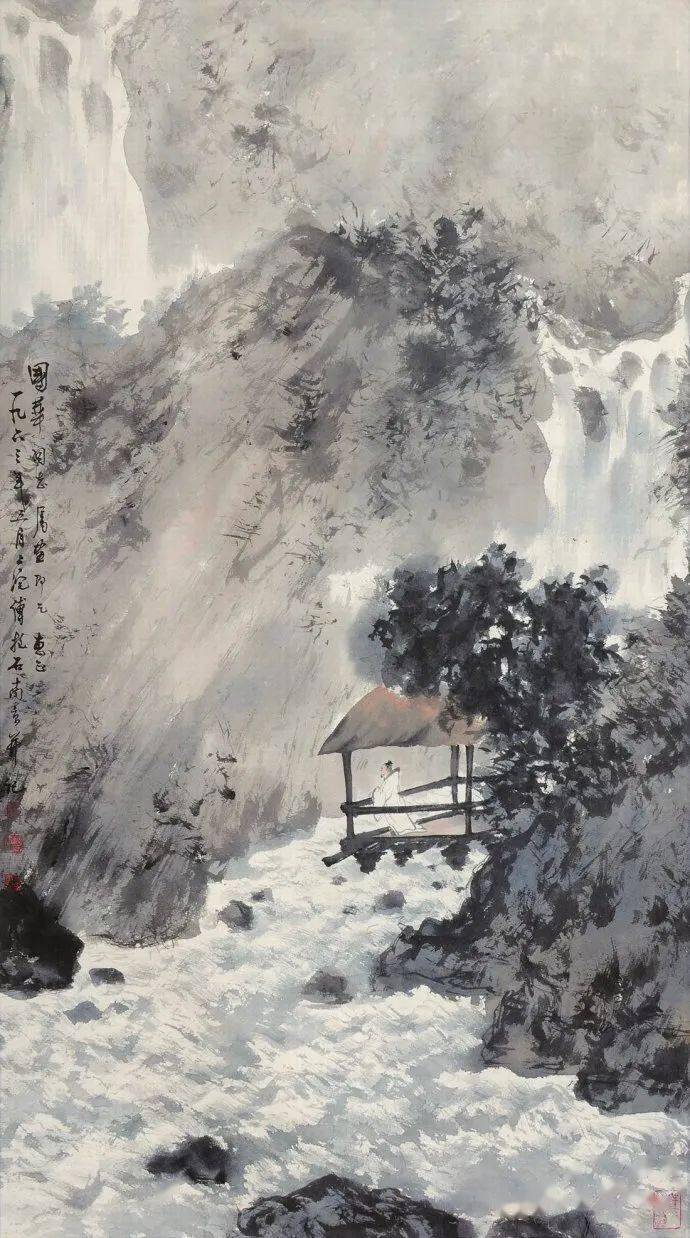 国画大师傅抱石精品山水画100幅高清大赏