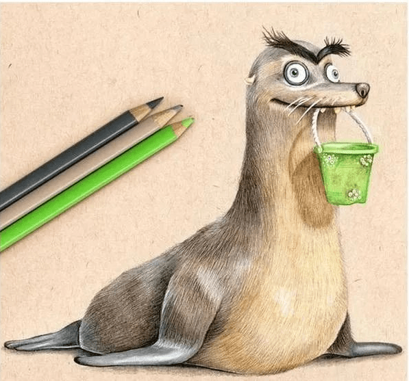 17张创意彩铅画都是临摹的好素材