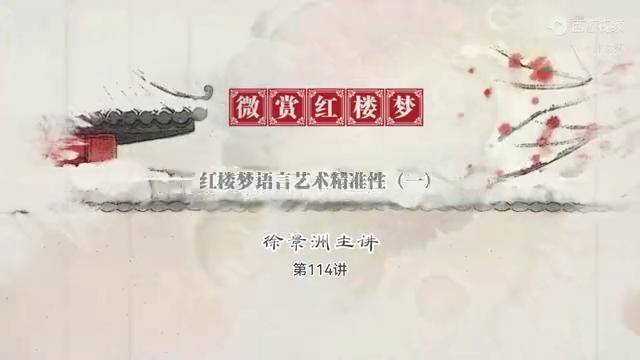 第114講為何說精準性是紅樓夢語言藝術最大特點1徐景洲