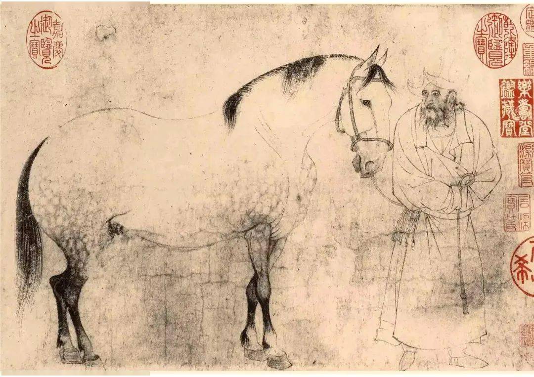 赵氏《一门三世人马图》(局部)美国纽约大都会博物馆藏传(元)赵雍《伯