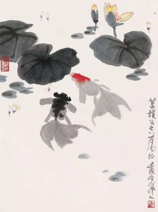 吴作人金鱼作品欣赏