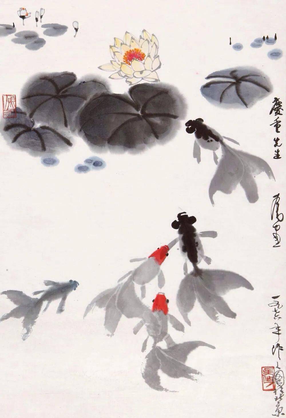 神韵动人,悠然自得,令人拍案叫绝!吴作人笔下的金鱼了解一下