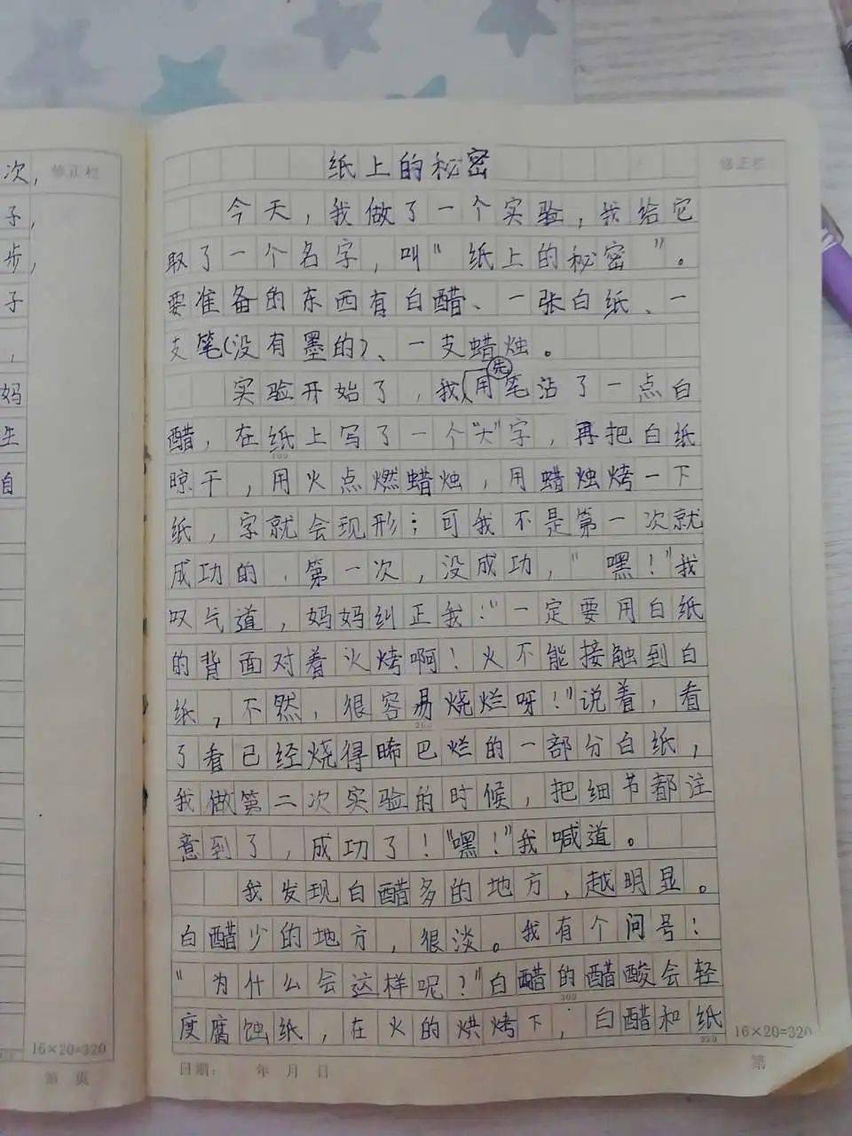 三年级作文100字实验图片