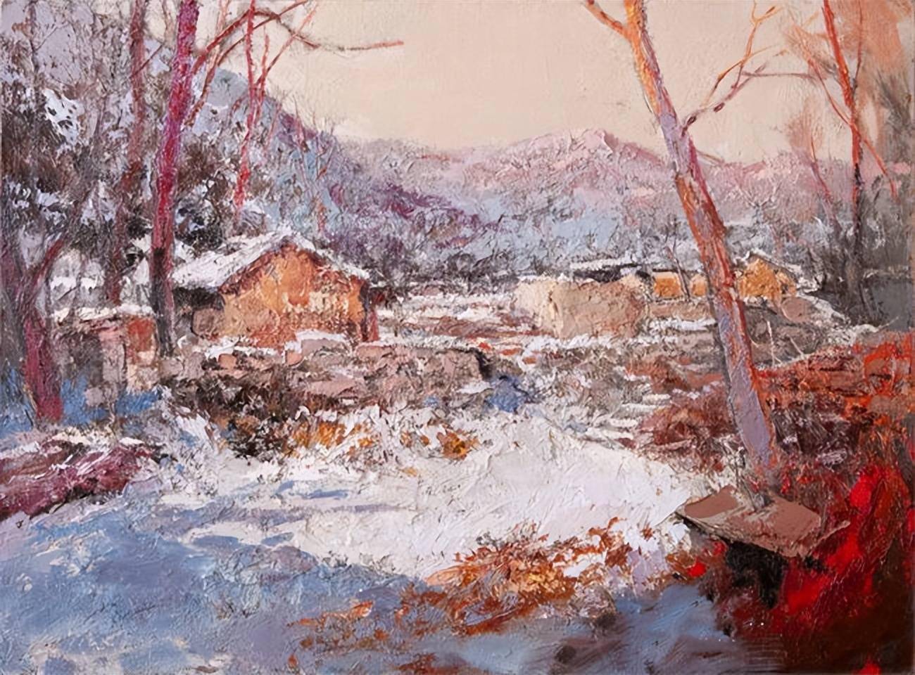 「油画名家」贾见罡记忆家园故土油画系列_cm_北京_平遥