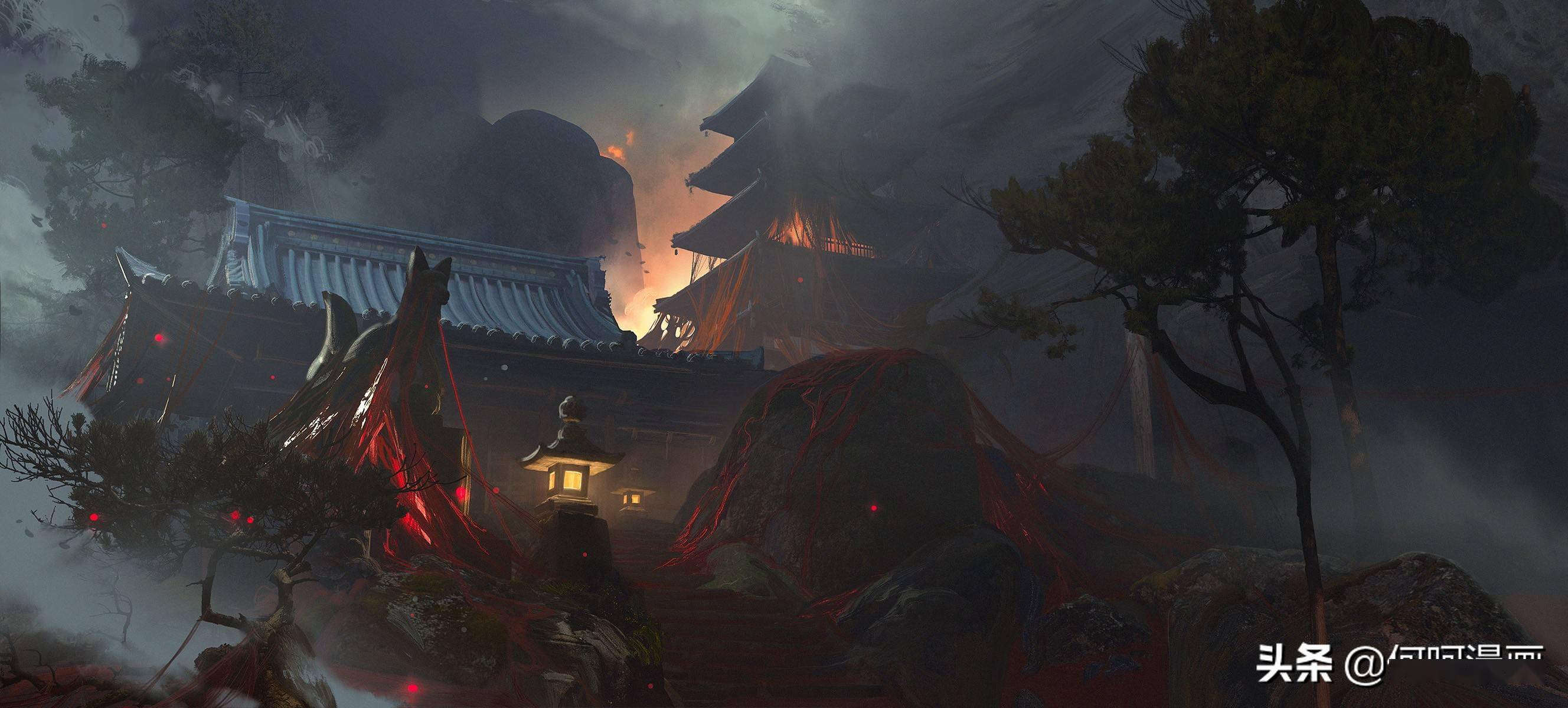 一组古风概念场景插画作品欣赏很有电影镜头的感觉