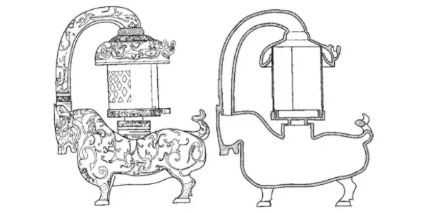 东汉错银铜牛灯简笔画图片