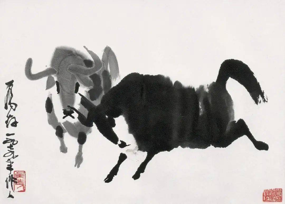 吴作人画牛催人奋进