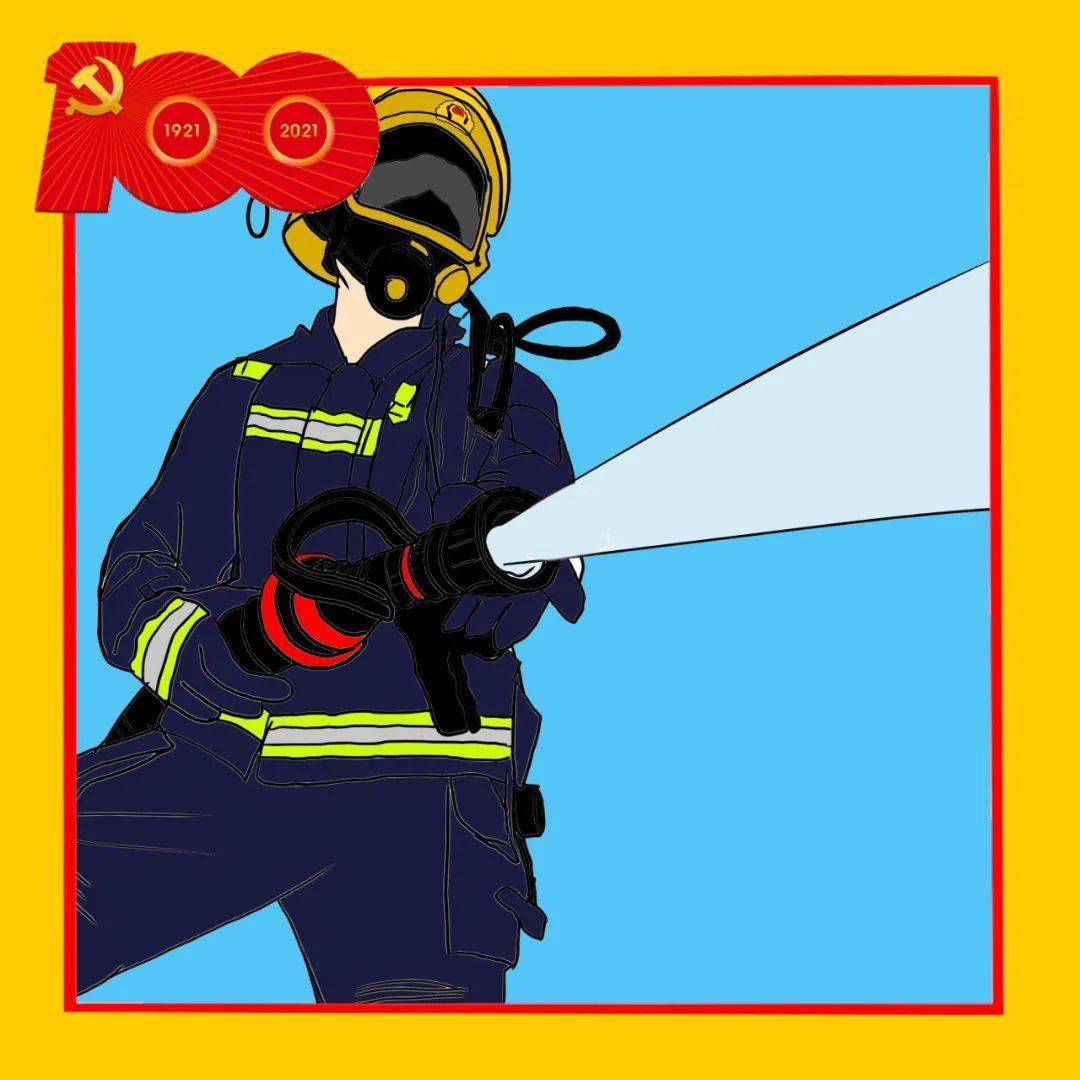 消防员常服卡通头像图片
