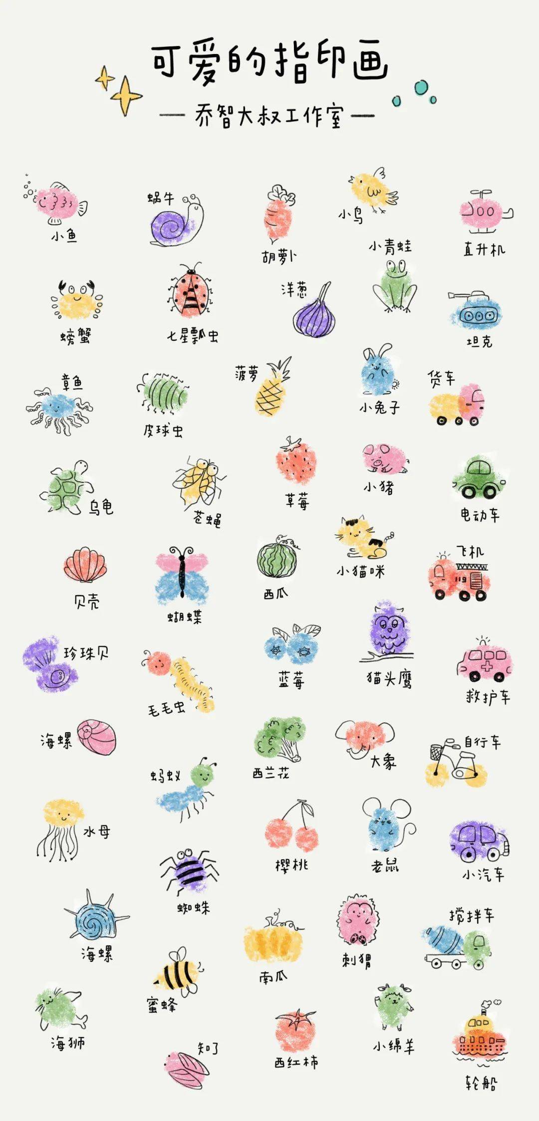 1小动物2水果和蔬菜3海洋里的动物4交通工具5昆虫