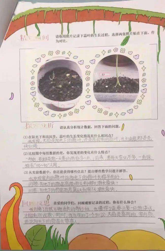 学生感言:我运用到了折线统计图这一数学知识,它可以更直观地反映出蒜