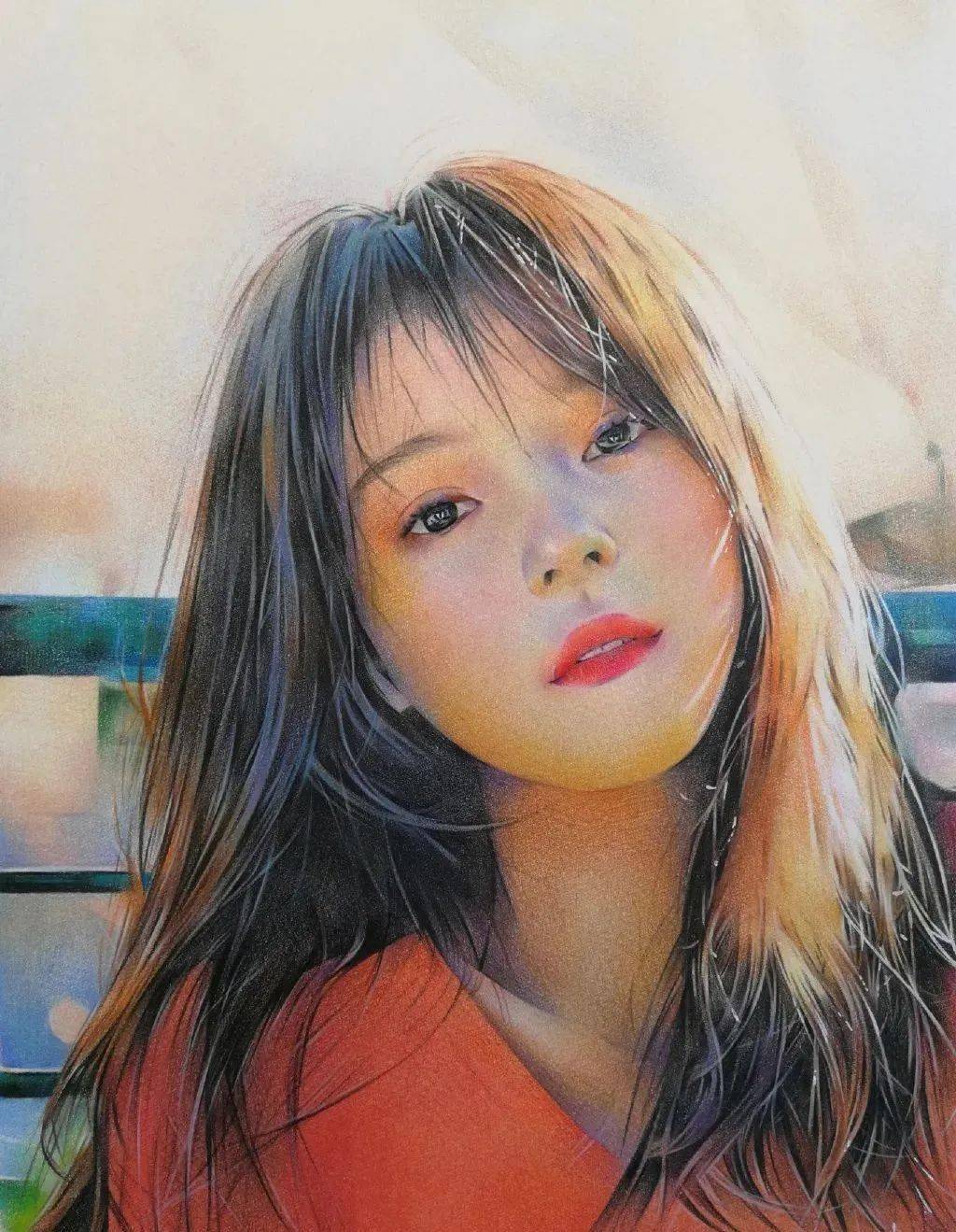 小姐姐笔下的彩铅美女因太牛x太精致质感太强大而惨遭网友吐槽打印画