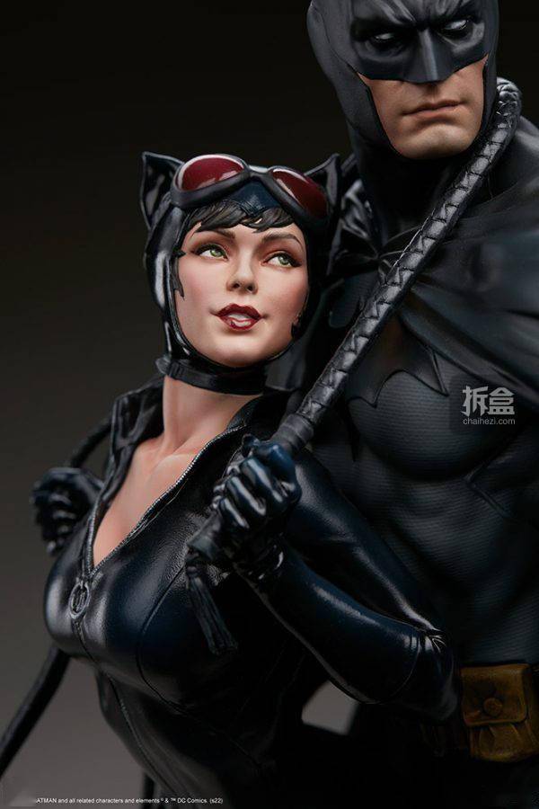 sideshow dc系列 蝙蝠侠与猫女 batman catwomen 20寸雕像