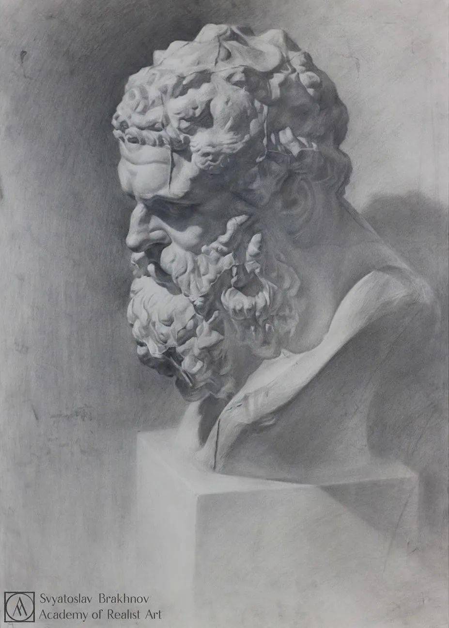 美院教授推荐教科书级别的列宾美院石膏素描