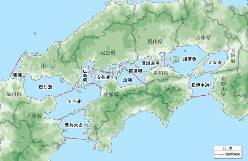 日本的濑户内海的地图图片