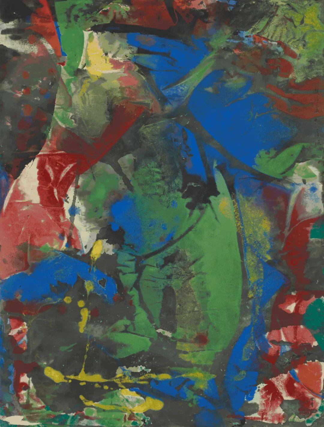 《欢乐颂》丙烯画(彩泼),90cm×68cm,1988年,刘海粟美术馆藏《献给