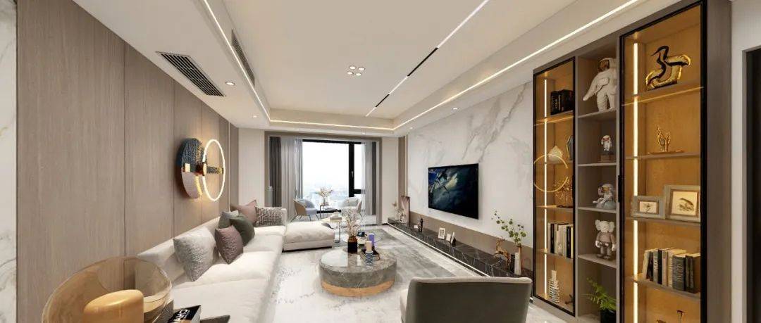 137㎡极简风三居室,明暗光影交织的空间艺术_收纳_清玻_兔宝宝