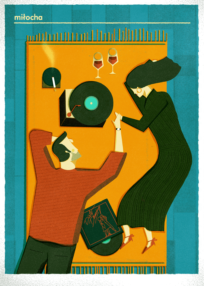 插画师justynafr02ckiewicz复古摩登海报