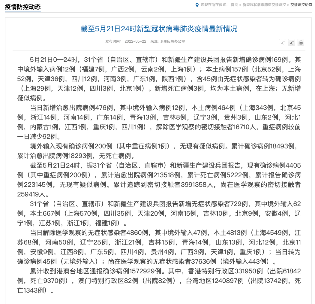 肺炎疫情最新情況5月21日0時至24時,四川新增本土確診病例12例(在廣安