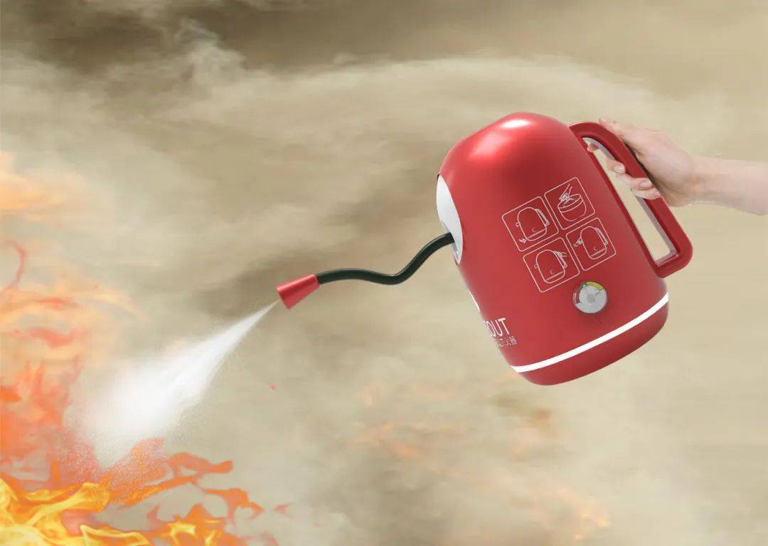 左右滑动查看更多设计阐述本产品是针对市面上家用灭火器进行创新