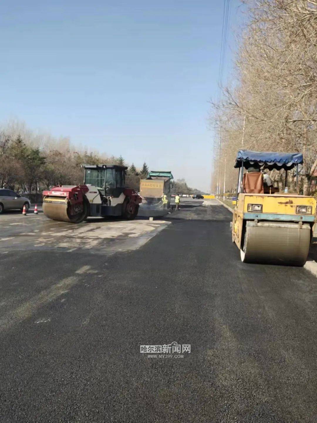 路面病害点位修复一新｜道里区通达街等120余条街路维修完毕_道路_翻浆_施工人员