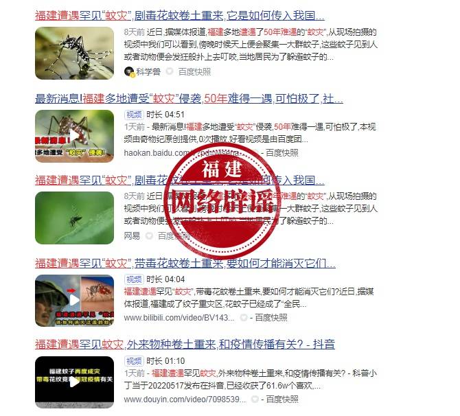 福建多地遭遇50年难遇的蚊灾？省爱卫办：谣言，蚊虫监测未体现异常_白纹_进行_伊蚊